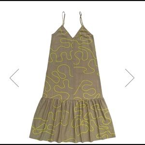 Ali Golden raw silk slip dress fits S/M